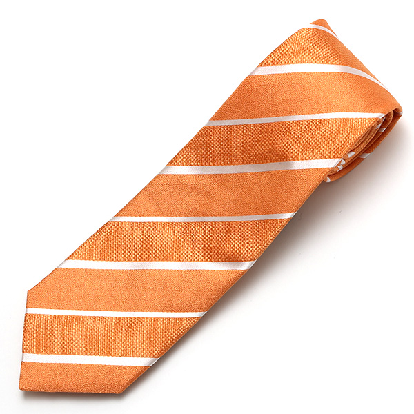 ネクタイ ストライプ レジメンタル シンプル シルク 100% 結婚式 披露宴 パーティー 高級 上品 オレンジ 橙色 ブランド 男性 誕生日 プレゼント 父の日 クリスマス おしゃれ ネクタイ フランコ スパダ(Franco Spada)