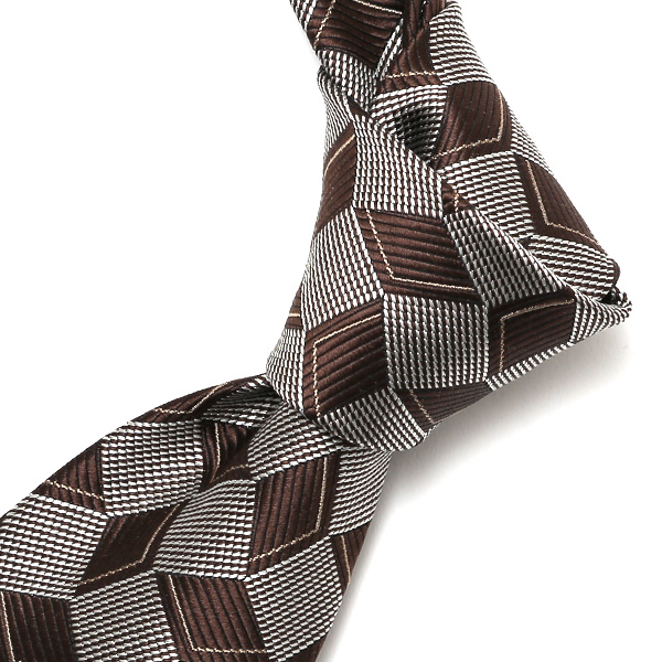  ネクタイ おしゃれ 柄 ビジネス 高級 フォーマル シルク100％ 総柄 レギュラータイ 8cm幅 メンズ ブラウン 茶 茶色 披露宴 結婚式 男性 誕生日 クリスマス プレゼント 国産 高級 西陣織 フランコ スパダ(Franco Spada)
