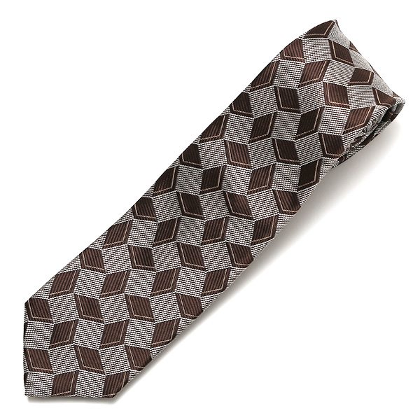  ネクタイ おしゃれ 柄 ビジネス 高級 フォーマル シルク100％ 総柄 レギュラータイ 8cm幅 メンズ ブラウン 茶 茶色 披露宴 結婚式 男性 誕生日 クリスマス プレゼント 国産 高級 西陣織 フランコ スパダ(Franco Spada)