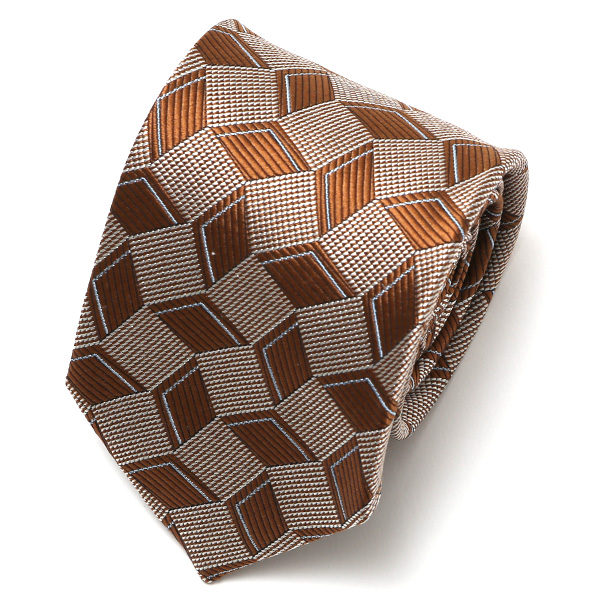 フランコ スパダ(Franco Spada) ネクタイ ダイス柄 ライトブラウン