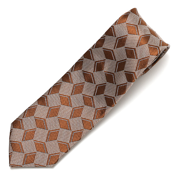  ネクタイ おしゃれ 柄 ビジネス 高級 フォーマル シルク100％ 総柄 レギュラータイ 8cm幅 メンズ ブラウン 茶 茶色 披露宴 結婚式 男性 誕生日 クリスマス プレゼント 国産 高級 西陣織 フランコ スパダ(Franco Spada)