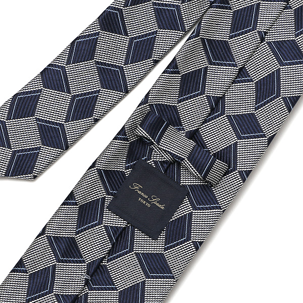  ネクタイ おしゃれ 柄 ビジネス 高級 フォーマル シルク100％ 総柄 レギュラータイ 8cm幅 メンズ ブルー ネイビー 青色 披露宴 結婚式 男性 誕生日 クリスマス プレゼント 国産 高級 西陣織 フランコ スパダ(Franco Spada)