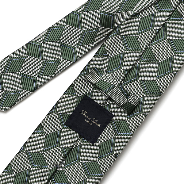  ネクタイ おしゃれ 柄 ビジネス 高級 フォーマル シルク100％ 総柄 レギュラータイ 8cm幅 メンズ グリーン 緑色 披露宴 結婚式 男性 誕生日 クリスマス プレゼント 国産 高級 西陣織 フランコ スパダ(Franco Spada)