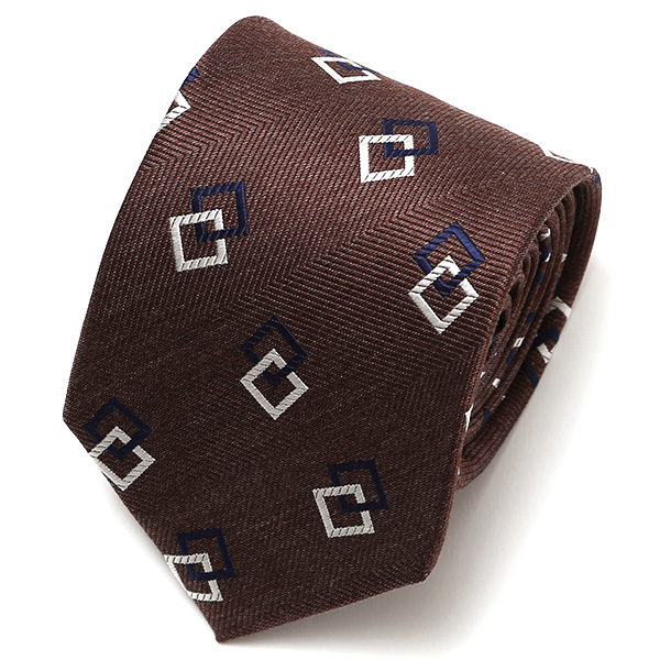 フランコ スパダ(Franco Spada) ネクタイ スクエアモチーフ ブラウン