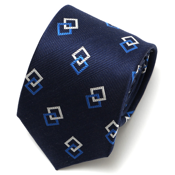 フランコ スパダ(Franco Spada) ネクタイ スクエアモチーフ ネイビー