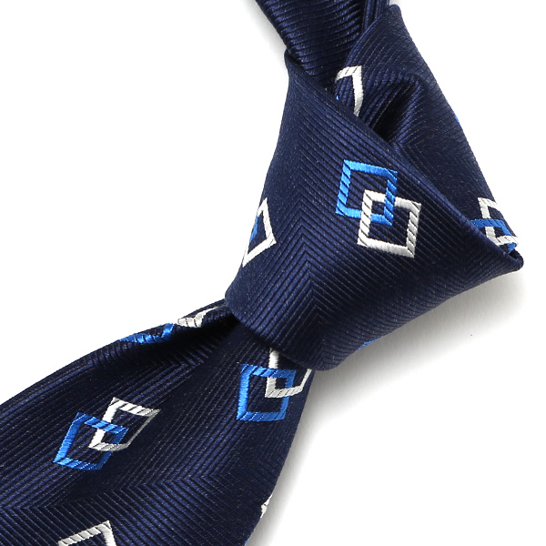  ネクタイ 総柄 おしゃれ ビジネス フォーマル ダンディ スクエアモチーフ シルクタイ 日本製 ブランド ブルー ネイビー 青色 男性 彼氏 旦那 夫 プレゼント 誕生日 父の日 社会人 高級 絹 フランコ スパダ(Franco Spada)