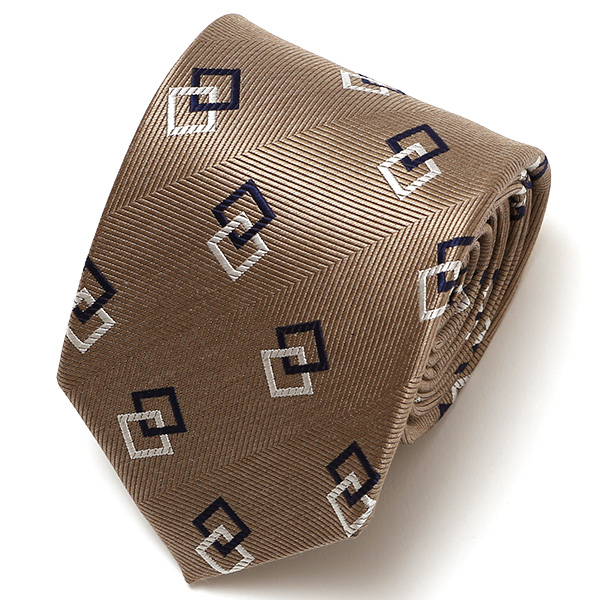 フランコ スパダ(Franco Spada) ネクタイ スクエアモチーフ ベージュ