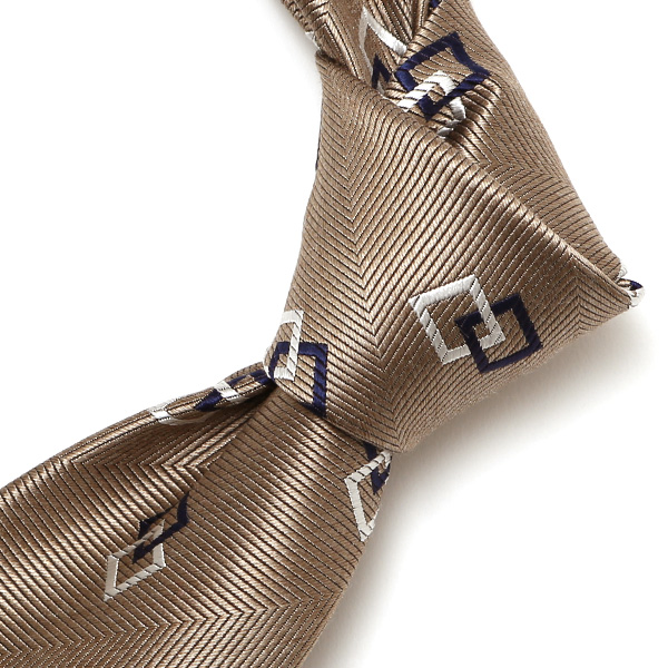  ネクタイ 総柄 おしゃれ ビジネス フォーマル ダンディ スクエアモチーフ シルクタイ 日本製 ブランド ベージュ 肌色 男性 彼氏 旦那 夫 プレゼント 誕生日 父の日 社会人 高級 絹 フランコ スパダ(Franco Spada)