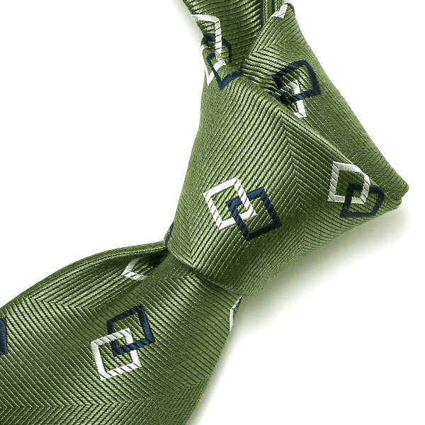  ネクタイ 総柄 おしゃれ ビジネス フォーマル ダンディ スクエアモチーフ シルクタイ 日本製 ブランド グリーン 緑色 男性 彼氏 旦那 夫 プレゼント 誕生日 父の日 社会人 高級 絹 フランコ スパダ(Franco Spada)