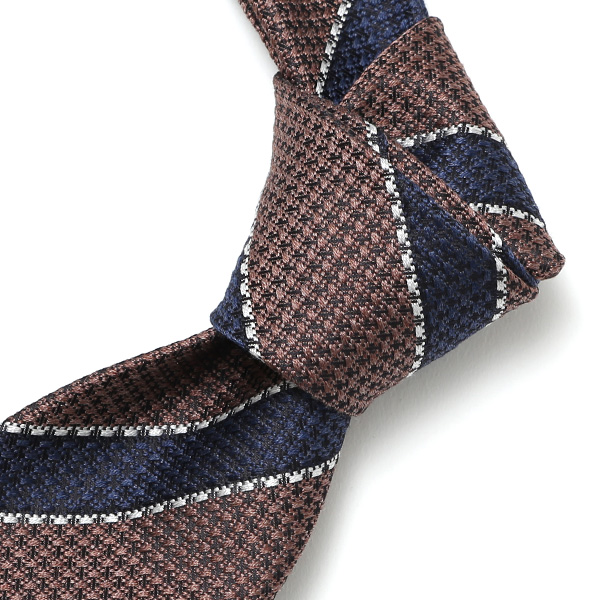  ネクタイ ストライプ メンズ おしゃれ シルクタイ スーツ 日本製 レジメンタル 紳士 男性 プレゼント ギフト ブラウン 茶 茶色 20代 30代 40代 50代 ビジネス 西陣織 国産 高級 ブランド フランコ スパダ(Franco Spada)