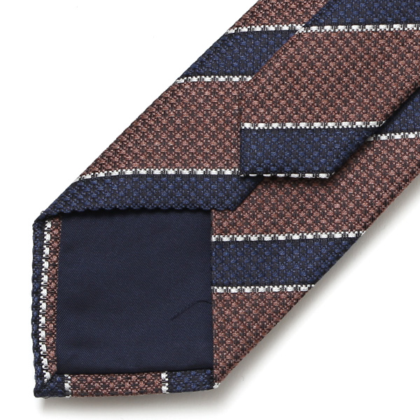  ネクタイ ストライプ メンズ おしゃれ シルクタイ スーツ 日本製 レジメンタル 紳士 男性 プレゼント ギフト ブラウン 茶 茶色 20代 30代 40代 50代 ビジネス 西陣織 国産 高級 ブランド フランコ スパダ(Franco Spada)