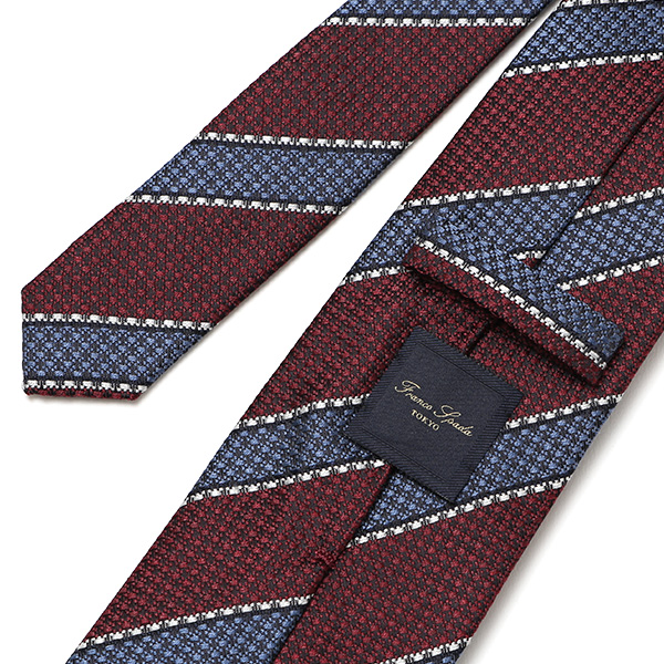  ネクタイ ストライプ メンズ おしゃれ シルクタイ スーツ 日本製 レジメンタル 紳士 男性 プレゼント ギフト レッド ワイン 赤色 20代 30代 40代 50代 ビジネス 西陣織 国産 高級 ブランド フランコ スパダ(Franco Spada)