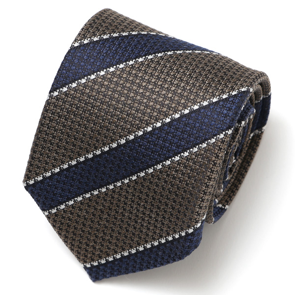 フランコ スパダ(Franco Spada) ネクタイ ストライプ柄 カーキ/ネイビー