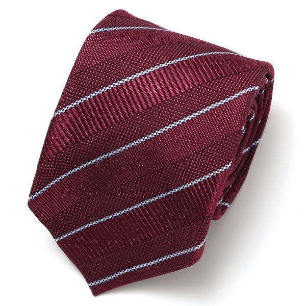 フランコ スパダ(Franco Spada) ネクタイ ストライプ柄 ワイン