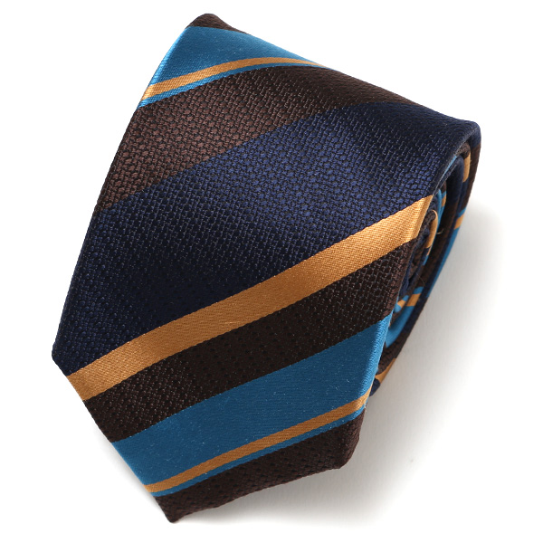 フランコ スパダ(Franco Spada) ネクタイ ストライプ柄 ブラウンマルチ