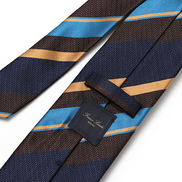  ネクタイ おしゃれ ストライプ 柄 ビジネス フォーマル シルク 100％ 絹 光沢 高級 西陣織 日本製 ブラウン 茶 茶色 転勤 昇進 プレゼント 彼氏 夫 ギフト 誕生日 父の日 社会人 ブランド フランコ スパダ(Franco Spada)