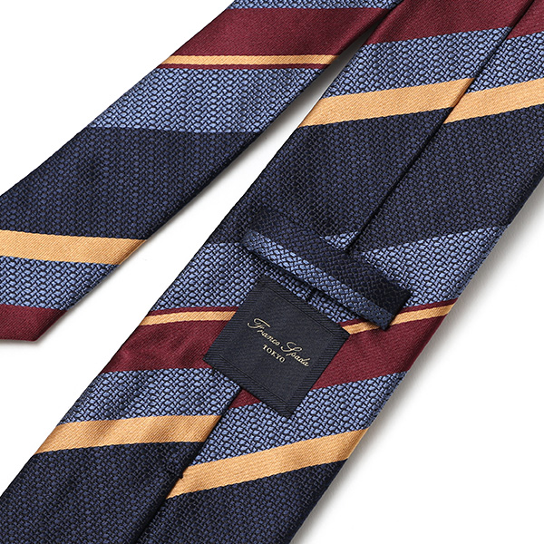  ネクタイ おしゃれ ストライプ 柄 ビジネス フォーマル シルク 100％ 絹 光沢 高級 西陣織 日本製 ブルー ネイビー 青色 転勤 昇進 プレゼント 彼氏 夫 ギフト 誕生日 父の日 社会人 ブランド フランコ スパダ(Franco Spada)