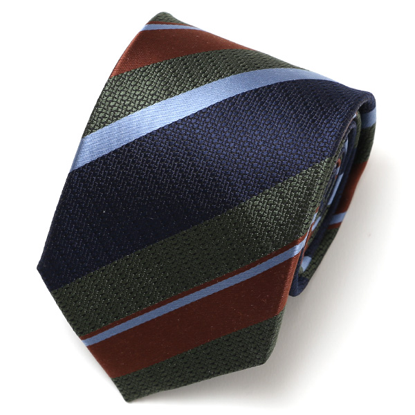 フランコ スパダ(Franco Spada) ネクタイ ストライプ柄 グリーンマルチ