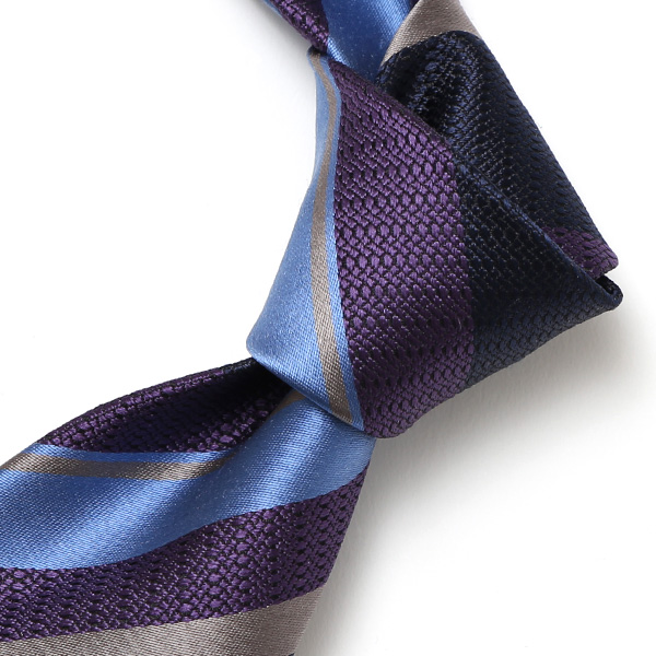  ネクタイ おしゃれ ストライプ 柄 ビジネス フォーマル シルク 100％ 絹 光沢 高級 西陣織 日本製 パープル 紫色 転勤 昇進 プレゼント 彼氏 夫 ギフト 誕生日 父の日 社会人 ブランド フランコ スパダ(Franco Spada)