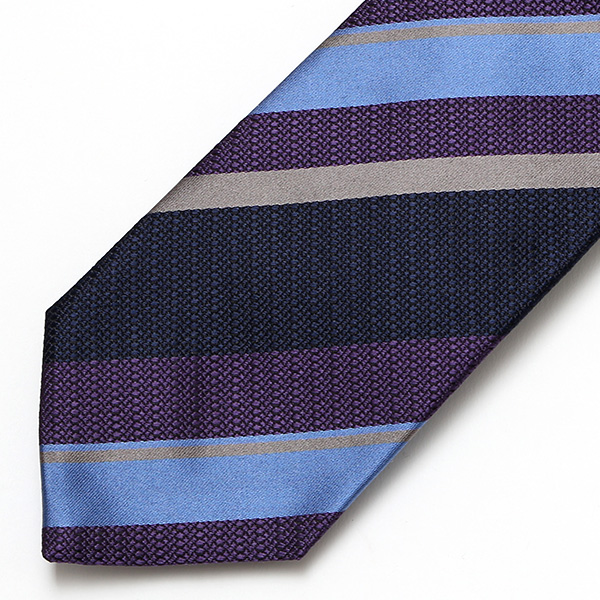  ネクタイ おしゃれ ストライプ 柄 ビジネス フォーマル シルク 100％ 絹 光沢 高級 西陣織 日本製 パープル 紫色 転勤 昇進 プレゼント 彼氏 夫 ギフト 誕生日 父の日 社会人 ブランド フランコ スパダ(Franco Spada)