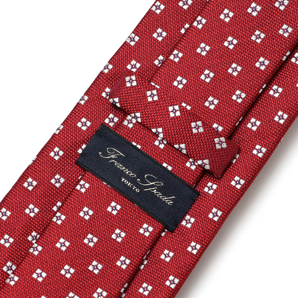 ネクタイ 小花柄 シンプル ビジネス レギュラー幅 日本製 おしゃれ ネクタイ ブランド メンズ シルク レッド ワイン 赤色 男性 彼氏 旦那 夫 プレゼント 誕生日 父の日 社会人 高級 絹 フランコ スパダ(Franco Spada)