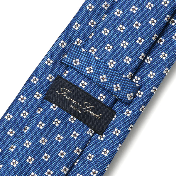  ネクタイ 小花柄 シンプル ビジネス レギュラー幅 日本製 おしゃれ ネクタイ ブランド メンズ シルク ブルー ネイビー 青色 男性 彼氏 旦那 夫 プレゼント 誕生日 父の日 社会人 高級 絹 フランコ スパダ(Franco Spada)