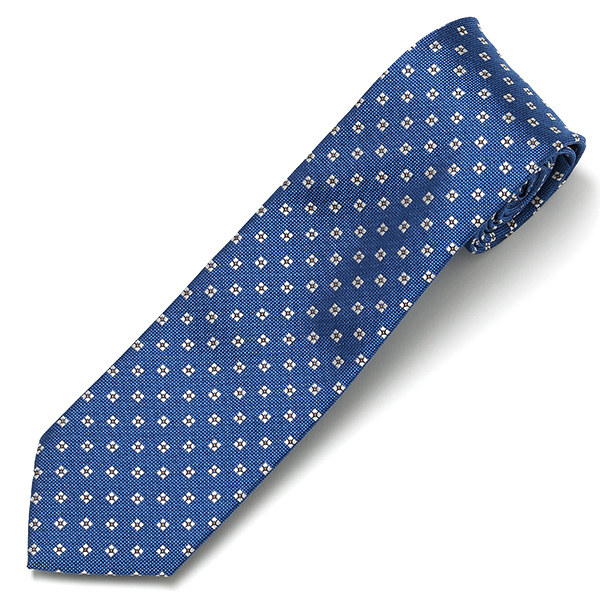  ネクタイ 小花柄 シンプル ビジネス レギュラー幅 日本製 おしゃれ ネクタイ ブランド メンズ シルク ブルー ネイビー 青色 男性 彼氏 旦那 夫 プレゼント 誕生日 父の日 社会人 高級 絹 フランコ スパダ(Franco Spada)