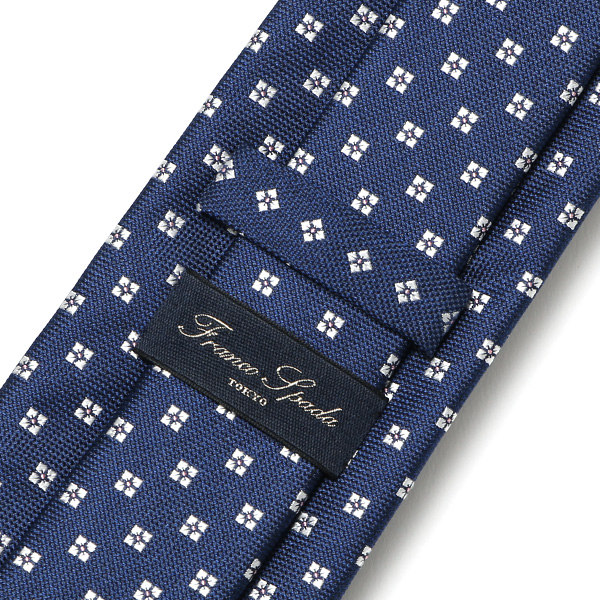  ネクタイ 小花柄 シンプル ビジネス レギュラー幅 日本製 おしゃれ ネクタイ ブランド メンズ シルク ブルー ネイビー 青色 男性 彼氏 旦那 夫 プレゼント 誕生日 父の日 社会人 高級 絹 フランコ スパダ(Franco Spada)