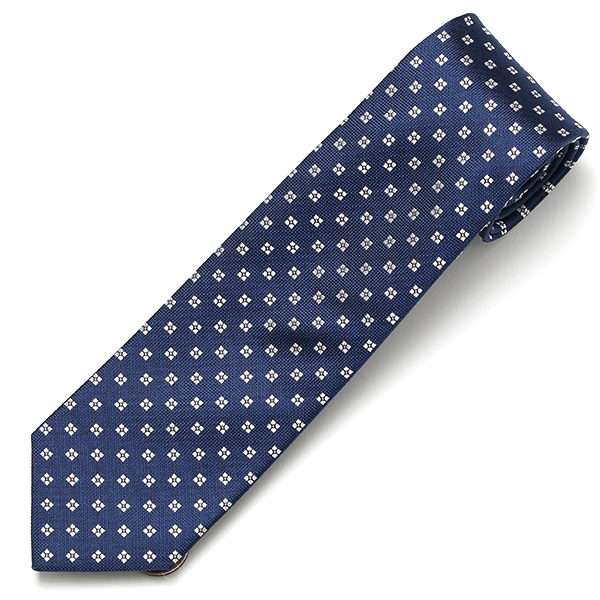  ネクタイ 小花柄 シンプル ビジネス レギュラー幅 日本製 おしゃれ ネクタイ ブランド メンズ シルク ブルー ネイビー 青色 男性 彼氏 旦那 夫 プレゼント 誕生日 父の日 社会人 高級 絹 フランコ スパダ(Franco Spada)