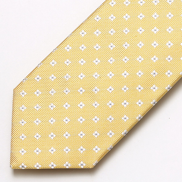  ネクタイ 小花柄 シンプル ビジネス レギュラー幅 日本製 おしゃれ ネクタイ ブランド メンズ シルク イエロー 黄色 男性 彼氏 旦那 夫 プレゼント 誕生日 父の日 社会人 高級 絹 フランコ スパダ(Franco Spada)