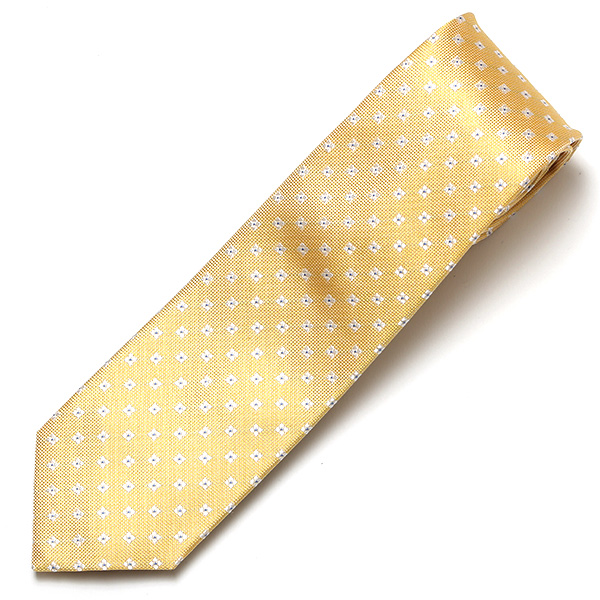  ネクタイ 小花柄 シンプル ビジネス レギュラー幅 日本製 おしゃれ ネクタイ ブランド メンズ シルク イエロー 黄色 男性 彼氏 旦那 夫 プレゼント 誕生日 父の日 社会人 高級 絹 フランコ スパダ(Franco Spada)