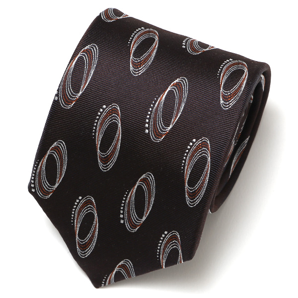 フランコ スパダ(Franco Spada) ネクタイ サークル総柄 ブラウン
