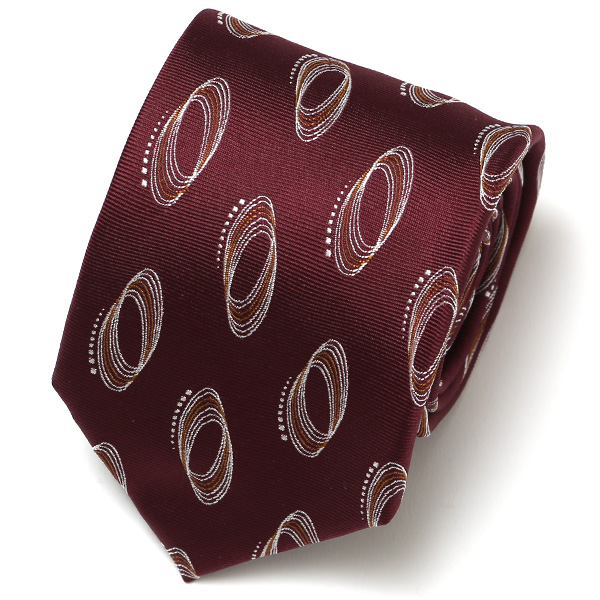 フランコ スパダ(Franco Spada) ネクタイ サークル総柄 ワイン