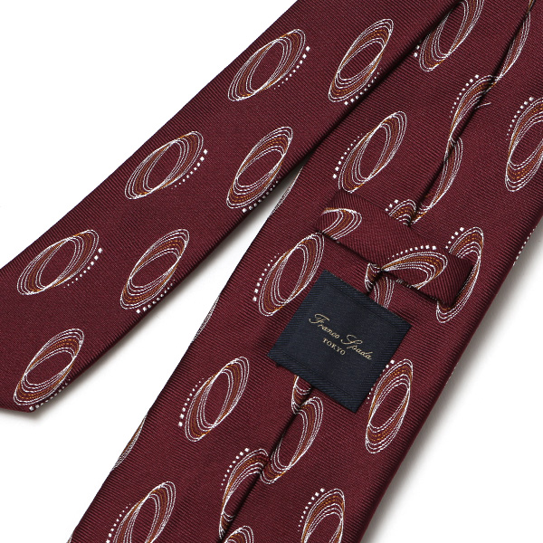  ネクタイ ブランド ビジネス 日本製 柄 メンズ シルク ギフト プレゼント 誕生日 父の日 クリスマス 男性 ワイン レッド ワイン 赤色 総柄 ドット ネクタイ シルクタイ レギュラー幅 フォーマル クラシック フランコ スパダ(Franco Spada)