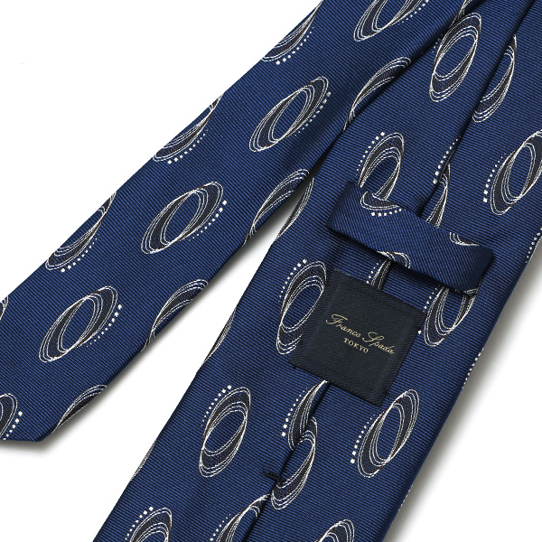  ネクタイ ブランド ビジネス 日本製 柄 メンズ シルク ギフト プレゼント 誕生日 父の日 クリスマス 男性 ブルー ネイビー 青色 総柄 ドット ネクタイ シルクタイ レギュラー幅 フォーマル クラシック フランコ スパダ(Franco Spada)