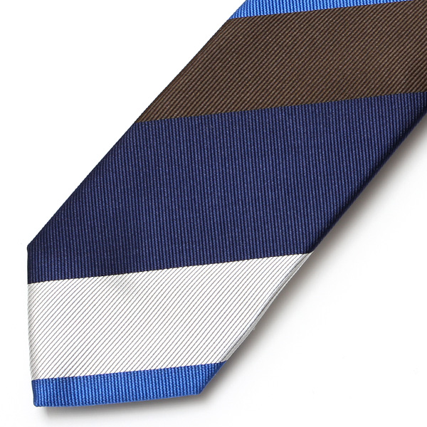  創業70年 高級ネクタイ専門ブランド 日本製 シルク100% ストライプ ブルー ネイビー 青色 ネクタイ レジメンタル 誕生日 プレゼント 30代 40代 50代 男性 結婚式 披露宴 ビジネス メンズ