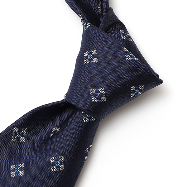  【2023春夏新作】Franco Spada(フランコスパダ) ネクタイ 日本製 シルク100％ ブルー ネイビー 青色 小紋柄 国産 ブランド 結婚式 披露宴 ビジネス 30代 40代 50代 プレゼント ギフト 父の日 誕生日 男性 彼氏 旦那 夫 メンズ