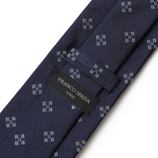  【2023春夏新作】Franco Spada(フランコスパダ) ネクタイ 日本製 シルク100％ ブルー ネイビー 青色 小紋柄 国産 ブランド 結婚式 披露宴 ビジネス 30代 40代 50代 プレゼント ギフト 父の日 誕生日 男性 彼氏 旦那 夫 メンズ