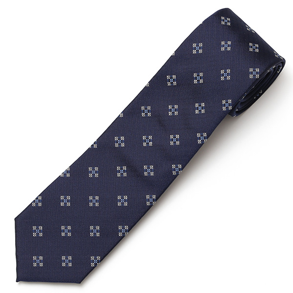  【2023春夏新作】Franco Spada(フランコスパダ) ネクタイ 日本製 シルク100％ ブルー ネイビー 青色 小紋柄 国産 ブランド 結婚式 披露宴 ビジネス 30代 40代 50代 プレゼント ギフト 父の日 誕生日 男性 彼氏 旦那 夫 メンズ