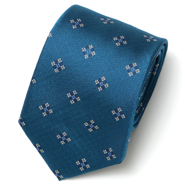 フランコ スパダ(Franco Spada) ネクタイ 2023春夏モデル 小紋柄 [fra0053] ターコイズ