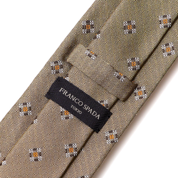  【2023春夏新作】Franco Spada(フランコスパダ) ネクタイ 日本製 シルク100％ ベージュ 肌色 小紋柄 国産 ブランド 結婚式 披露宴 ビジネス 30代 40代 50代 プレゼント ギフト 父の日 誕生日 男性 彼氏 旦那 夫 メンズ