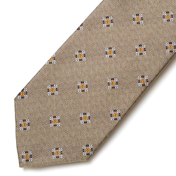  【2023春夏新作】Franco Spada(フランコスパダ) ネクタイ 日本製 シルク100％ ベージュ 肌色 小紋柄 国産 ブランド 結婚式 披露宴 ビジネス 30代 40代 50代 プレゼント ギフト 父の日 誕生日 男性 彼氏 旦那 夫 メンズ