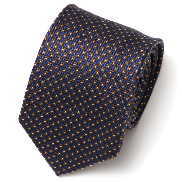 フランコ スパダ(Franco Spada) ネクタイ 2023春夏モデル ドット柄 [fra0054] ブラウン/ネイビー