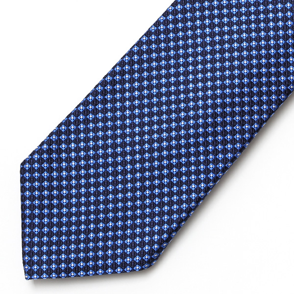  【2023春夏新作】創業70年 日本の高級ネクタイ専門ブランド ブルー ネイビー 青色 シルク100% ネクタイ ドット 総柄 30代 40代 50代 プレゼント ギフト 父の日 誕生日 男性 彼氏 旦那 夫 メンズ
