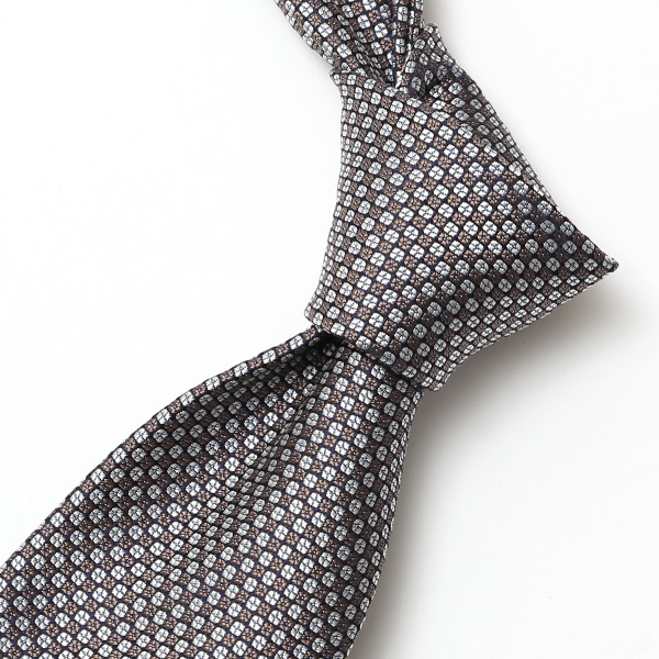 フランコスパダ 2023春夏 ネクタイ シルク100% 日本製 ブランド ブラウン 茶 茶色 ドット柄 総柄 結婚式 披露宴 ビジネス 社会人 パーティー フォーマル 京都 西陣織 国産 高級 おしゃれ 上品 プレゼント ギフト 30代 40代 50代