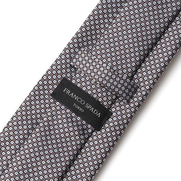 フランコスパダ 2023春夏 ネクタイ シルク100% 日本製 ブランド ブラウン 茶 茶色 ドット柄 総柄 結婚式 披露宴 ビジネス 社会人 パーティー フォーマル 京都 西陣織 国産 高級 おしゃれ 上品 プレゼント ギフト 30代 40代 50代