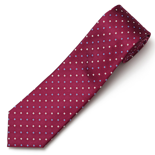  【2023春夏新作】創業70年 日本の高級ネクタイ専門ブランド シルク100% レッド ワイン 赤色 日本製 ネクタイ 京都 西陣織 国産 ブランド 結婚式 披露宴 ビジネス 社会人 ドット柄 小紋柄 パーティー 父の日 クリスマス 誕生日 就職祝い プレゼント