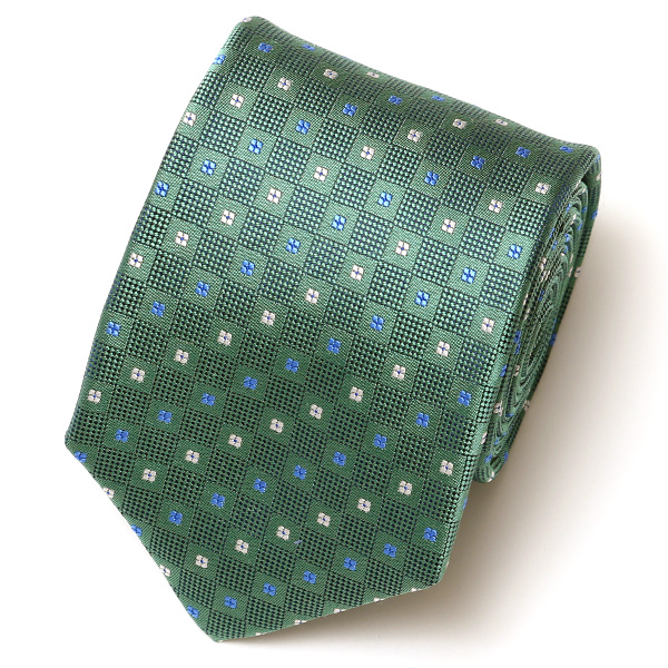 フランコ スパダ(Franco Spada) ネクタイ 2023春夏モデル 小紋柄 [fra0056] グリーン