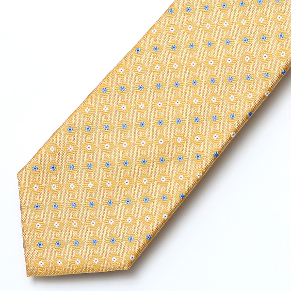  【2023春夏新作】創業70年 日本の高級ネクタイ専門ブランド シルク100% イエロー 黄色 日本製 ネクタイ 京都 西陣織 国産 ブランド 結婚式 披露宴 ビジネス 社会人 ドット柄 小紋柄 パーティー 父の日 クリスマス 誕生日 就職祝い プレゼント