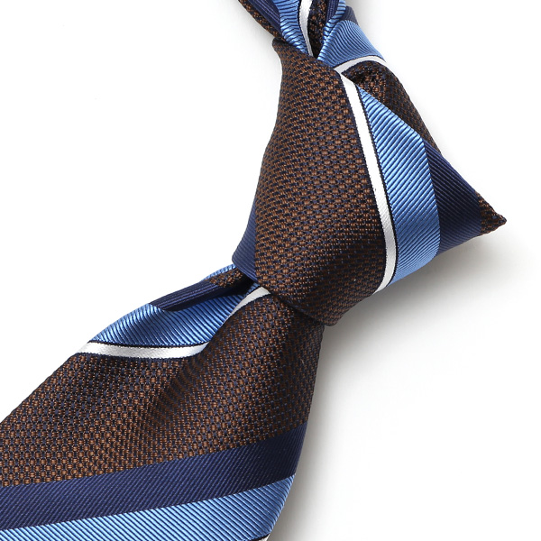  【2023春夏新作】Franco Spada(フランコスパダ) ネクタイ 化粧箱付き ブラウン 茶 茶色 ストライプ レジメンタル 日本製 ブランド シルク 100％  おしゃれ 上品 シンプル 高級 紳士 メンズ 男性 プレゼント ギフト 結婚式 披露宴 ビジネス 父の日